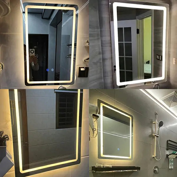 Anti-fog + 3-color Lights + 5mm HD Bathroom Mirror 24"Wx28"H