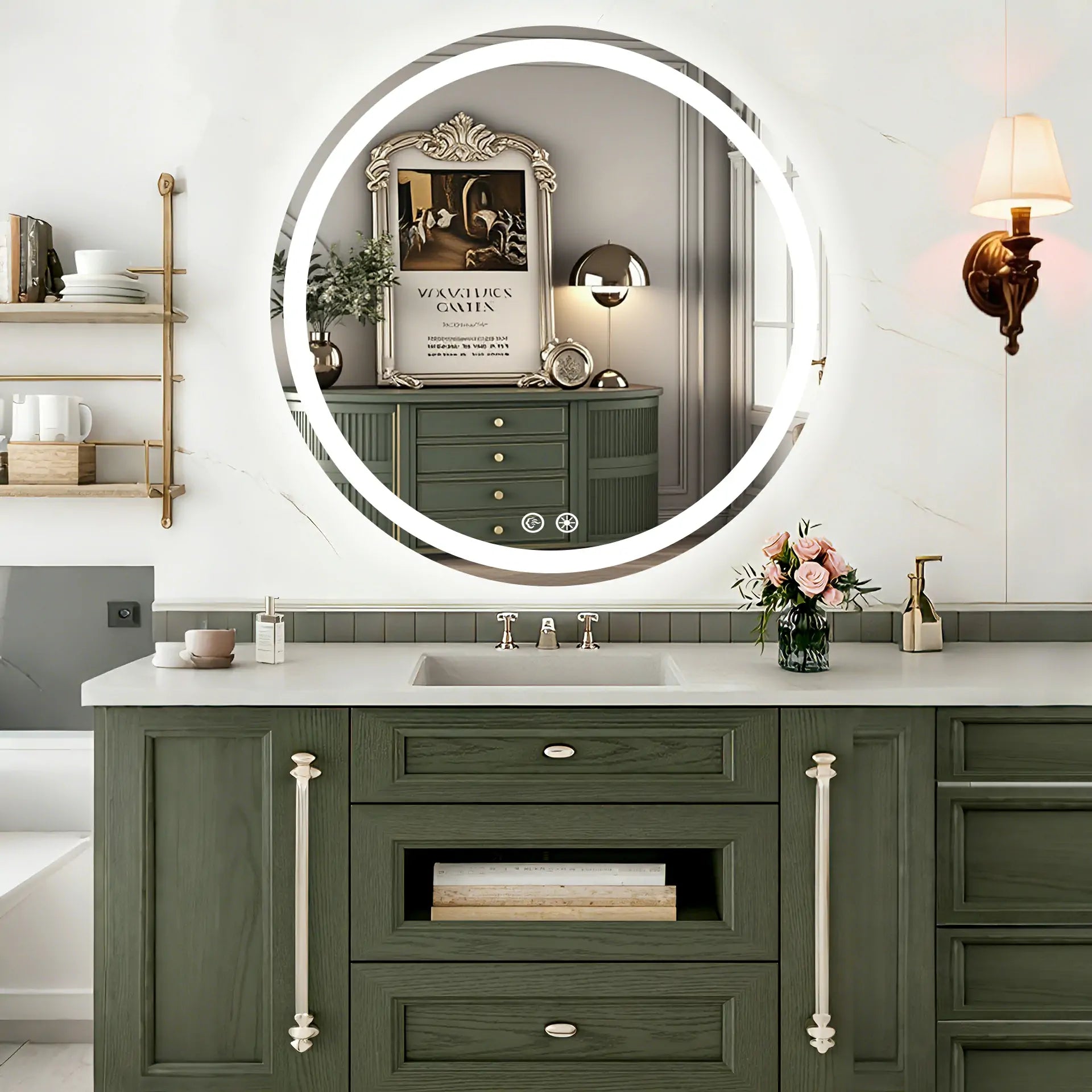 Round LED Bathroom Frameless Vanity Mirror