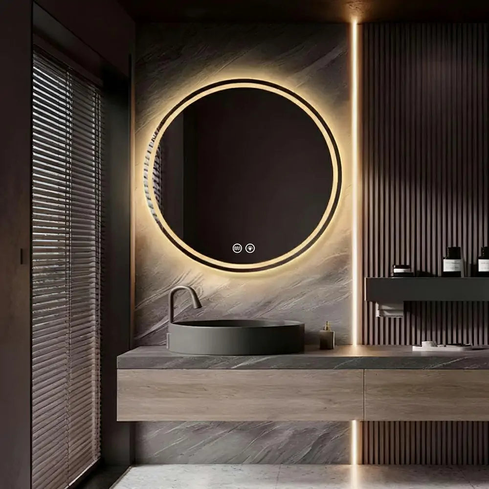 Round LED Bathroom Frameless Vanity Mirror