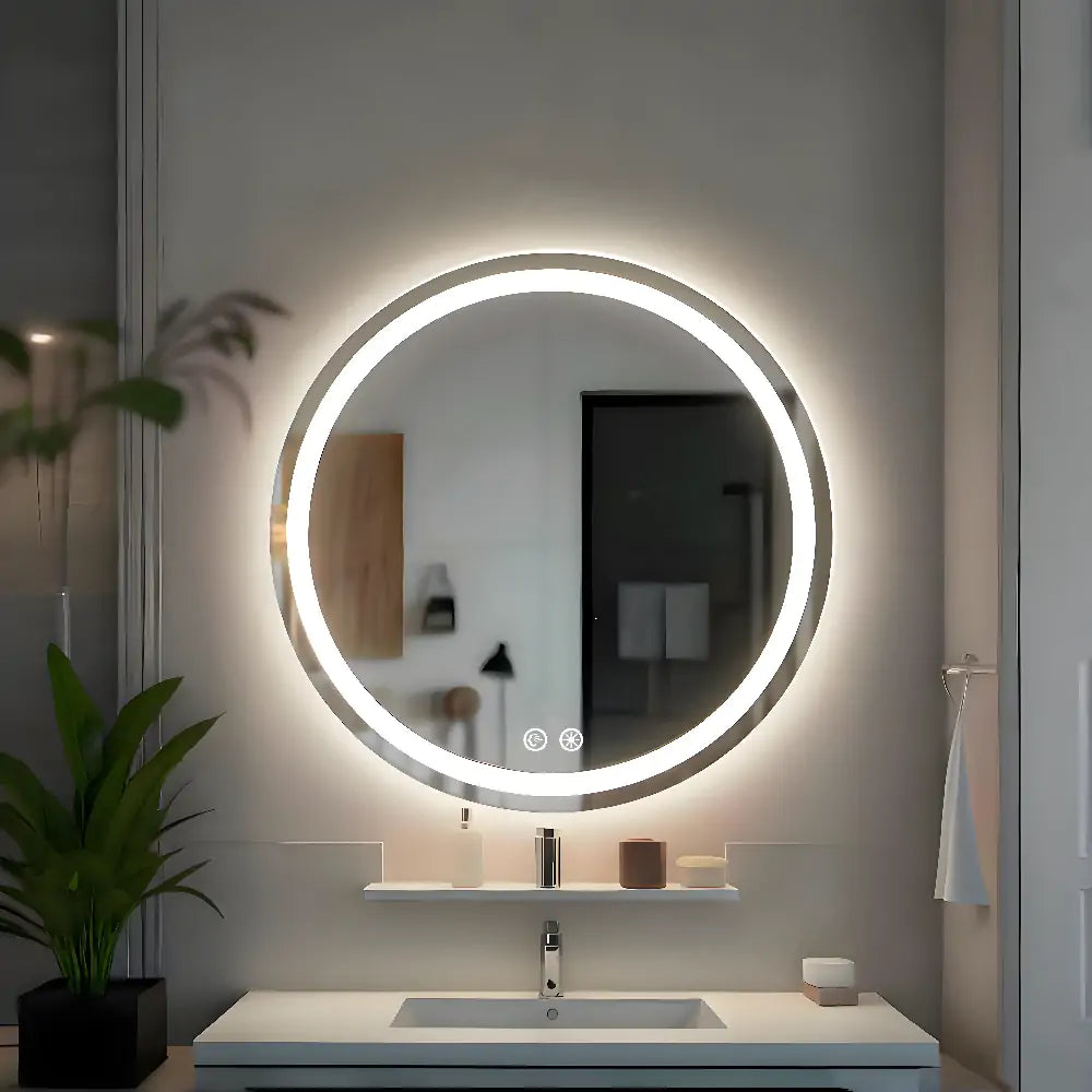 Round LED Bathroom Frameless Vanity Mirror