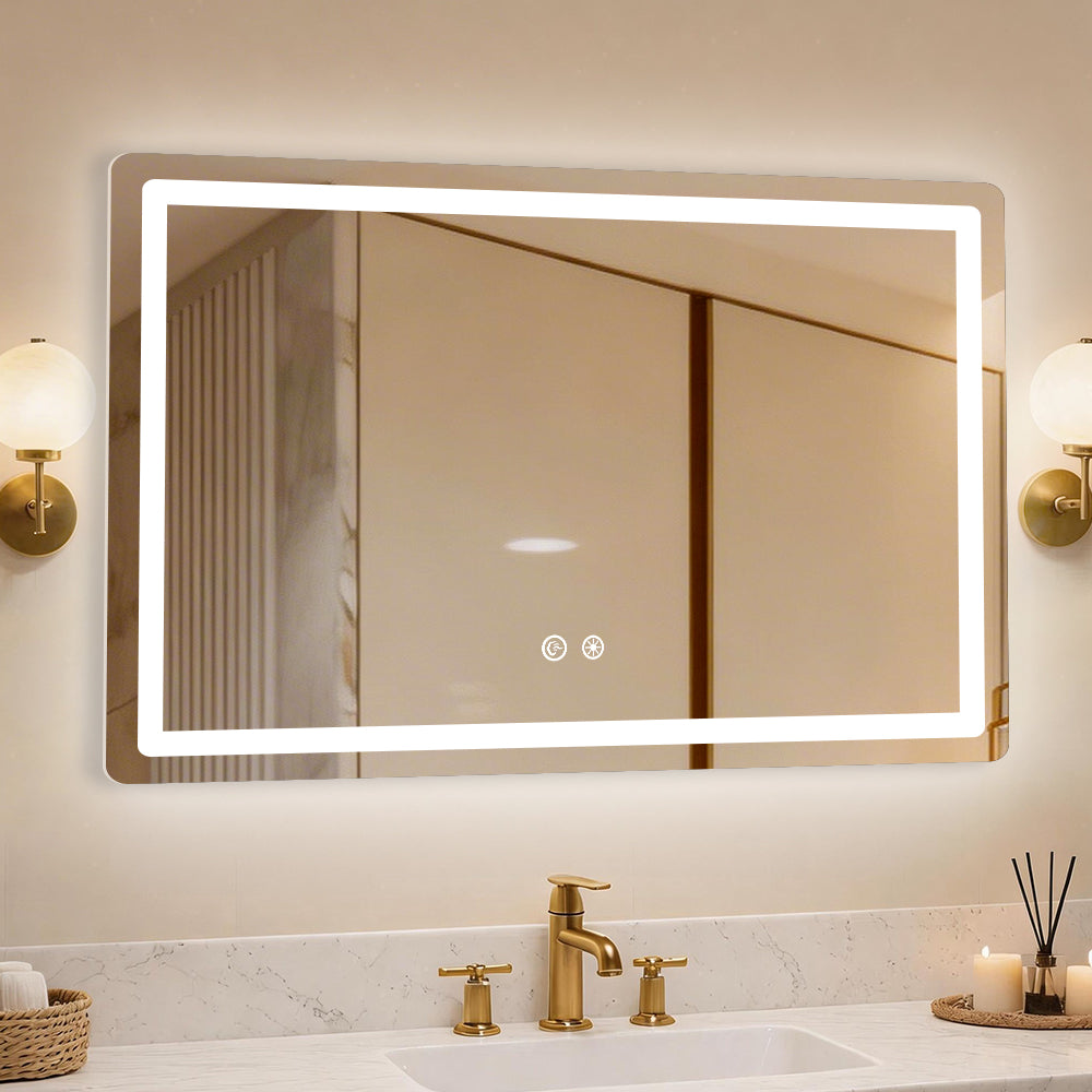 Horizontal Rectangular LED Bathroom Mirror