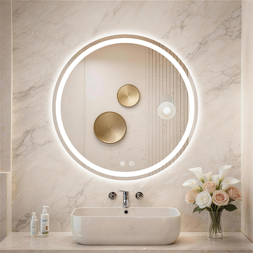 Round LED Bathroom Frameless Vanity Mirror