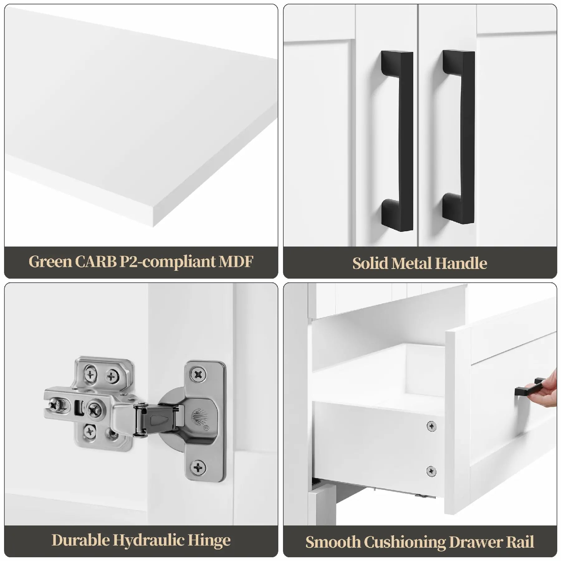 24“ 30" Bathroom Vanity with Sink Ceramic Basin